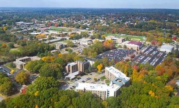 Aerial shot of Rhode Island College